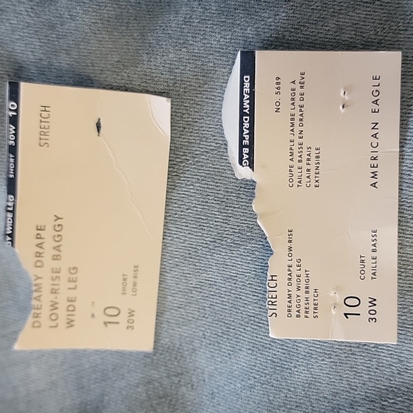 American Eagle Dreamy Drape STRETCH Patchwork Low-rise Baggy Jeans. 10 Short. - Picture 7 of 14